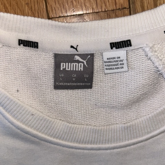EUC Puma logo sweatshirt. Women’s Large. White/black. - Picture 2 of 3